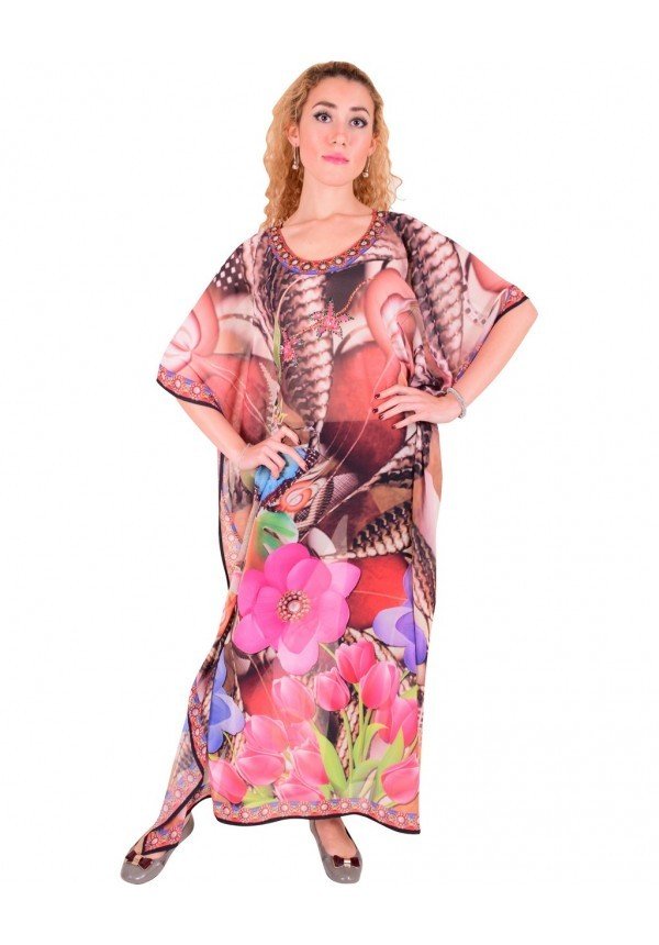 Vestido de fiesta Kimono Largo Kaftan de Impresión Digital