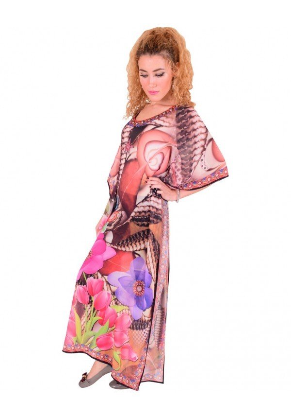 Vestido de fiesta Kimono Largo Kaftan de Impresión Digital