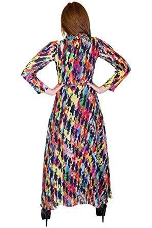 Vestido largo maxi impresa multicolor de mujeres