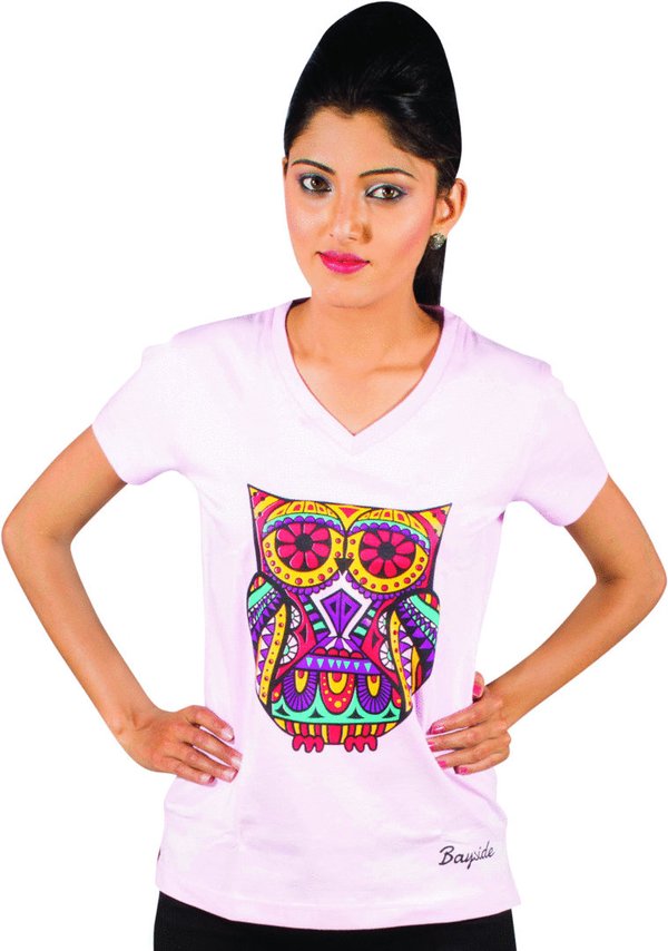 Camiseta de manga corta de cuello redondo azteca de mujer