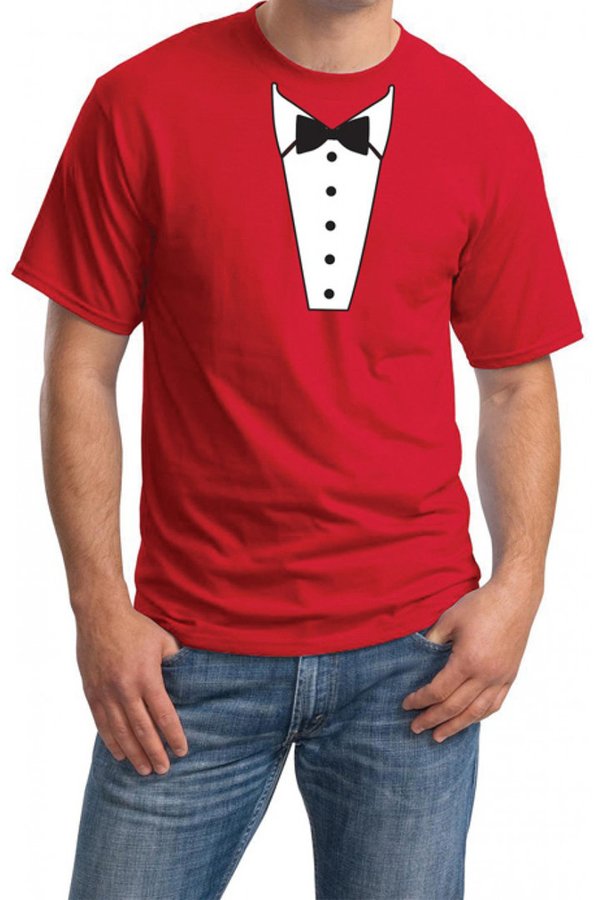 Bayside Barcelona Camiseta Estampada con Cuello Redondo y Mangas Cortas roja para Hombres